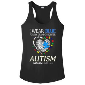 I Wear Blue For My Granddaughter Autism support Ladies PosiCharge Competitor Racerback Tank