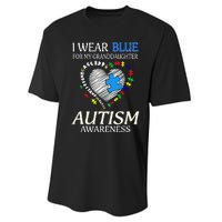 I Wear Blue For My Granddaughter Autism support Performance Sprint T-Shirt