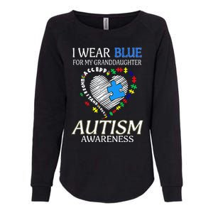 I Wear Blue For My Granddaughter Autism support Womens California Wash Sweatshirt