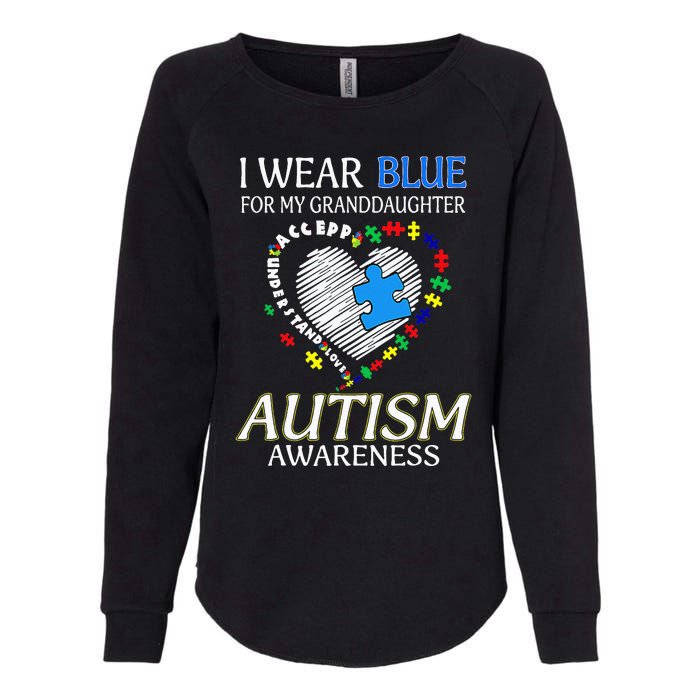 I Wear Blue For My Granddaughter Autism support Womens California Wash Sweatshirt