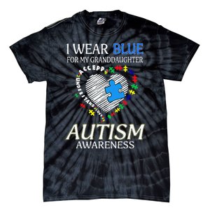 I Wear Blue For My Granddaughter Autism support Tie-Dye T-Shirt