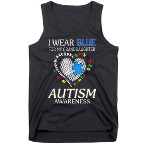 I Wear Blue For My Granddaughter Autism support Tank Top