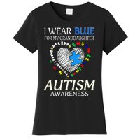 I Wear Blue For My Granddaughter Autism support Women's T-Shirt