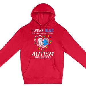 I Wear Blue For My Granddaughter Autism support Premium Pullover Hoodie