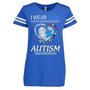 I Wear Blue For My Granddaughter Autism support Enza Ladies Jersey Football T-Shirt