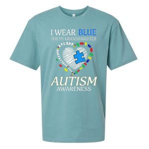 I Wear Blue For My Granddaughter Autism support Sueded Cloud Jersey T-Shirt