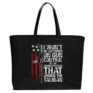 I Won't Be Lectured On Gun Control By An Administration Cotton Canvas Jumbo Tote