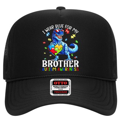 I Wear Blue For My Brother Autism Awareness Dinosaur Trucker Hat