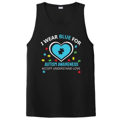 I Wear Blue Utism Awareness Accept Understand Love Gift PosiCharge Competitor Tank