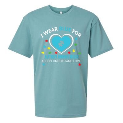 I Wear Blue Utism Awareness Accept Understand Love Gift Sueded Cloud Jersey T-Shirt