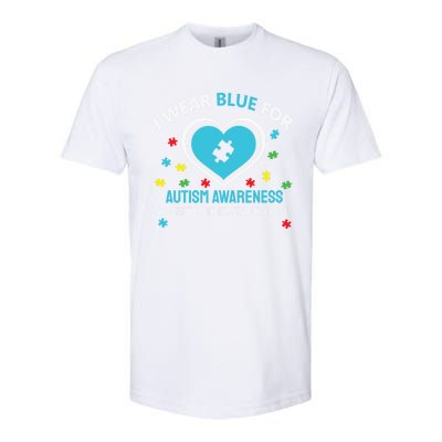 I Wear Blue Utism Awareness Accept Understand Love Gift Softstyle CVC T-Shirt