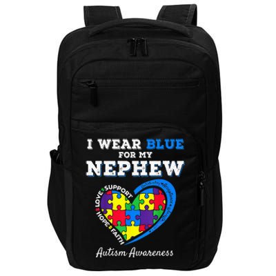 I Wear Blue For My Nephew Autism Awareness Uncle Aunt Impact Tech Backpack