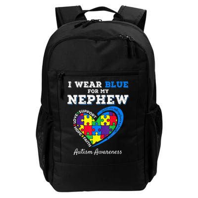 I Wear Blue For My Nephew Autism Awareness Uncle Aunt Daily Commute Backpack