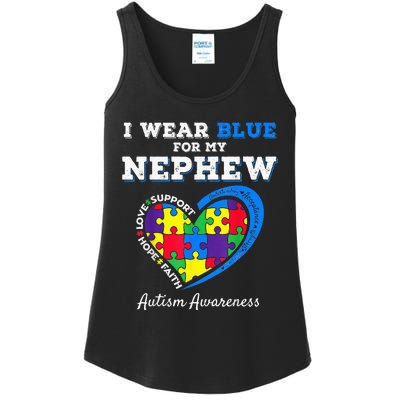 I Wear Blue For My Nephew Autism Awareness Uncle Aunt Ladies Essential Tank