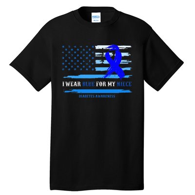 I Wear Blue For My Niece Diabetes Awareness Month Gifts Tall T-Shirt