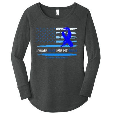 I Wear Blue For My Niece Diabetes Awareness Month Gifts Women's Perfect Tri Tunic Long Sleeve Shirt