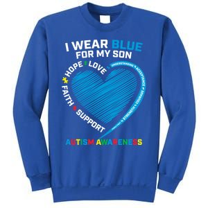 I Wear Blue For My Son Autism Awareness Proud Mom Dad Puzzle Gift Sweatshirt