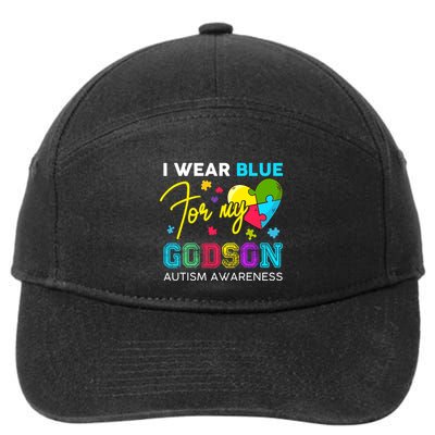 I Wear Blue For My Godson Autism Awareness Godmom Goddad Gift 7-Panel Snapback Hat