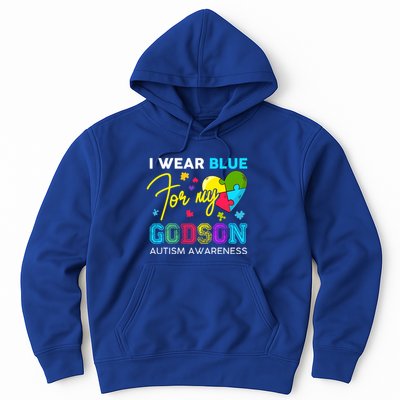 I Wear Blue For My Godson Autism Awareness Godmom Goddad Gift Hoodie