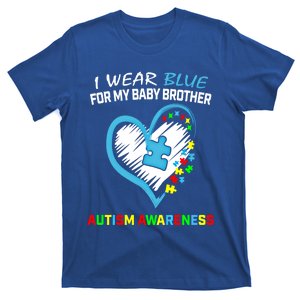 I Wear Blue For My Brother Autism Awareness Acceptance Gift T-Shirt