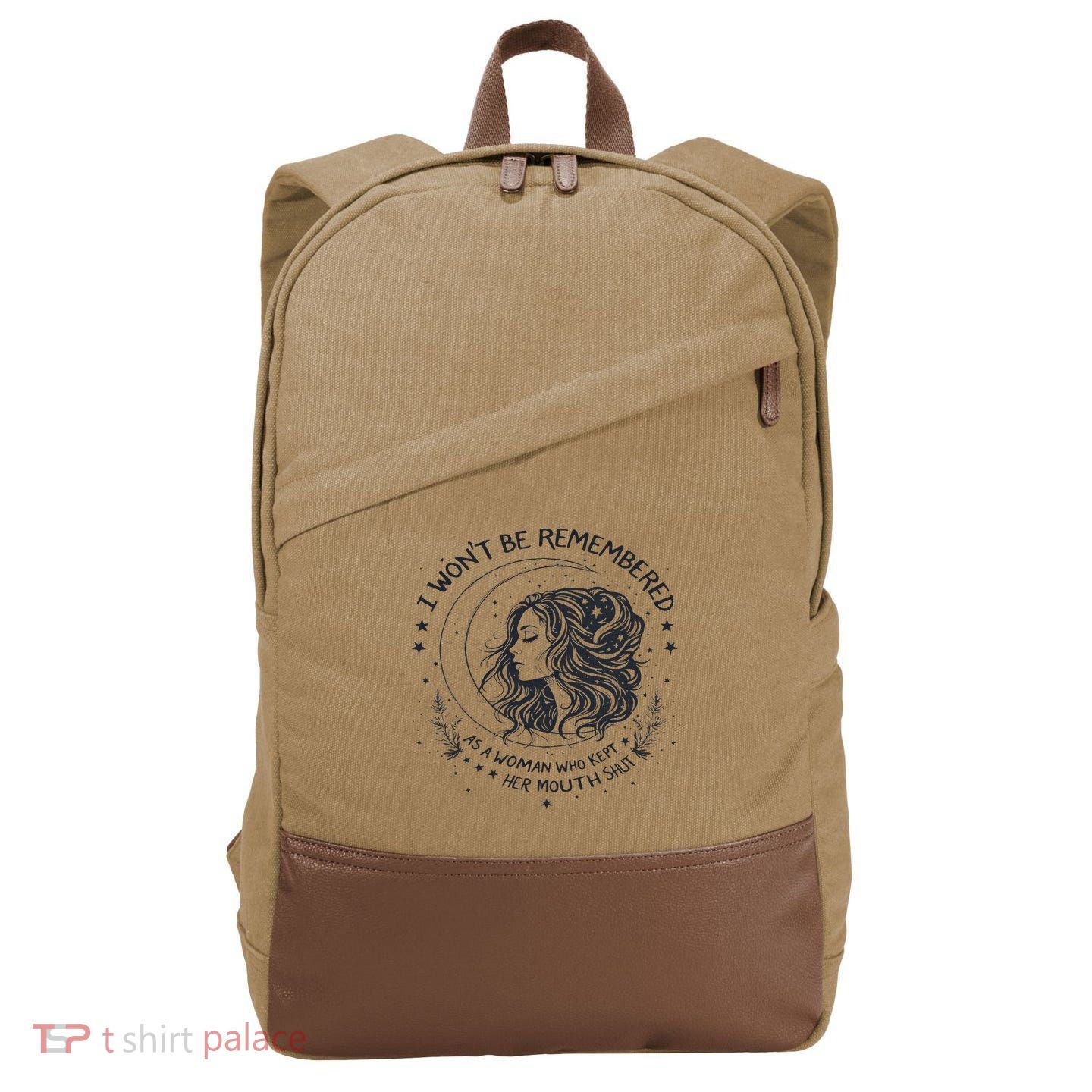 I Won't Be Remembered As A Woman Who Kept Her Feminist Cotton Canvas Backpack