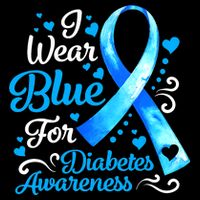 I Wear Blue For Diabetes Awareness Blue Ribbon Womens T-Shirt