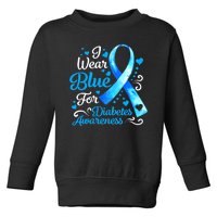 I Wear Blue For Diabetes Awareness Blue Ribbon Womens Toddler Sweatshirt