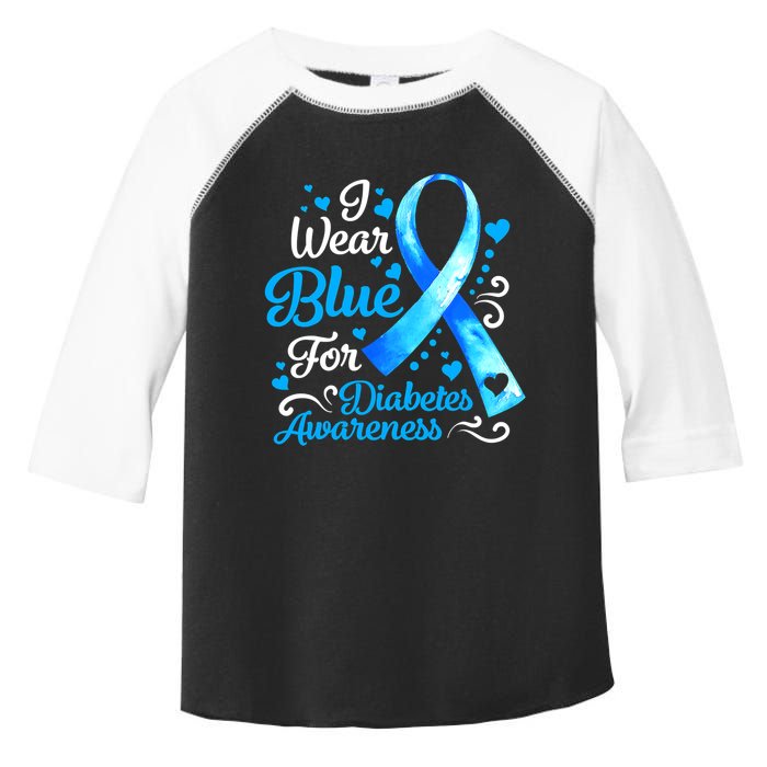 I Wear Blue For Diabetes Awareness Blue Ribbon Womens Toddler Fine Jersey T-Shirt