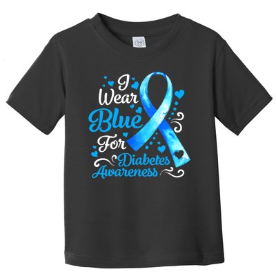 I Wear Blue For Diabetes Awareness Blue Ribbon Womens Toddler T-Shirt