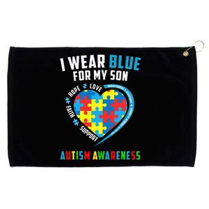 I Wear Blue For My Son Autism Awareness month Grommeted Golf Towel