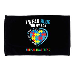 I Wear Blue For My Son Autism Awareness month Microfiber Hand Towel