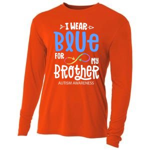 I Wear Blue For My Brother Autism Awareness Acceptance Gift Cooling Performance Long Sleeve Crew