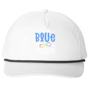 I Wear Blue For My Brother Autism Awareness Acceptance Gift Snapback Five-Panel Rope Hat