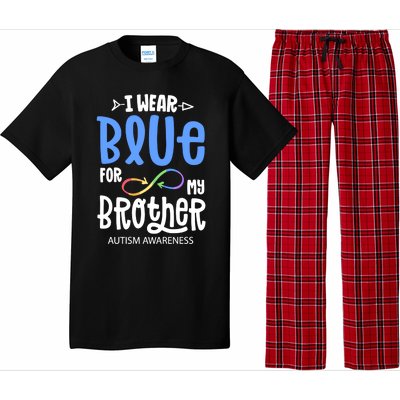 I Wear Blue For My Brother Autism Awareness Acceptance Gift Pajama Set