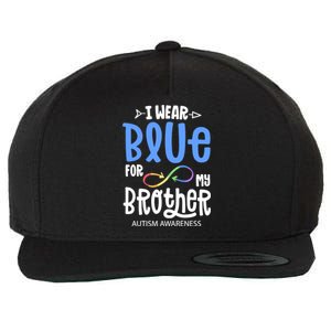 I Wear Blue For My Brother Autism Awareness Acceptance Gift Wool Snapback Cap