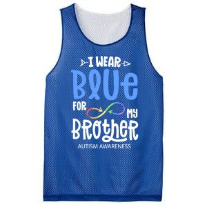 I Wear Blue For My Brother Autism Awareness Acceptance Gift Mesh Reversible Basketball Jersey Tank