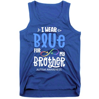 I Wear Blue For My Brother Autism Awareness Acceptance Gift Tank Top