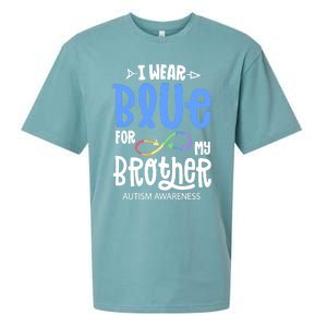 I Wear Blue For My Brother Autism Awareness Acceptance Gift Sueded Cloud Jersey T-Shirt