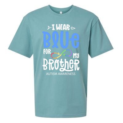 I Wear Blue For My Brother Autism Awareness Acceptance Gift Sueded Cloud Jersey T-Shirt