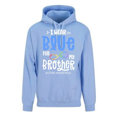 I Wear Blue For My Brother Autism Awareness Acceptance Gift Unisex Surf Hoodie