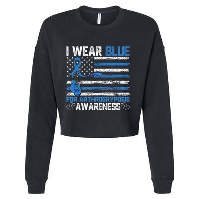 I Wear Blue For Arthrogryposis Awareness Month Cropped Pullover Crew