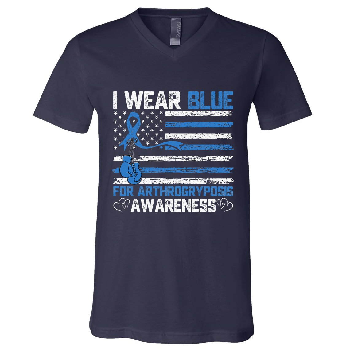 I Wear Blue For Arthrogryposis Awareness Month V-Neck T-Shirt