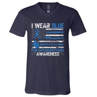 I Wear Blue For Arthrogryposis Awareness Month V-Neck T-Shirt