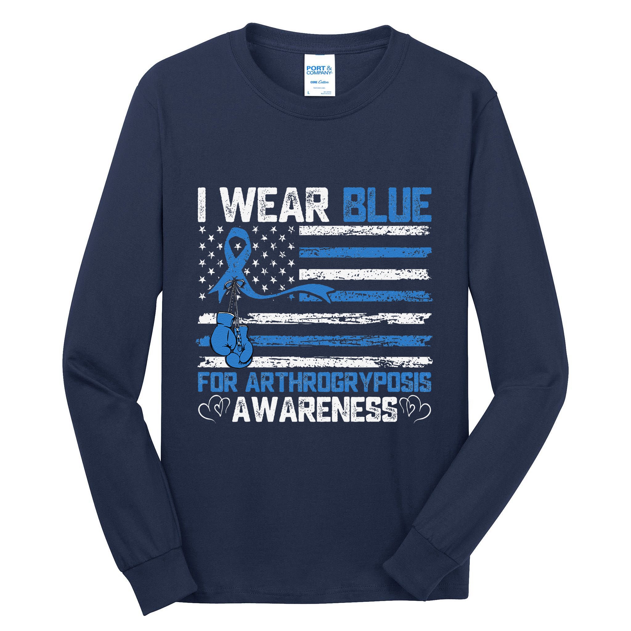 I Wear Blue For Arthrogryposis Awareness Month Tall Long Sleeve T-Shirt