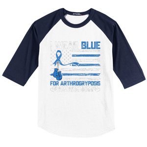 I Wear Blue For Arthrogryposis Awareness Month Baseball Sleeve Shirt