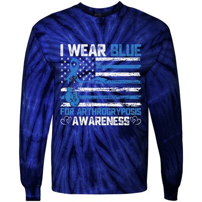 I Wear Blue For Arthrogryposis Awareness Month Tie-Dye Long Sleeve Shirt