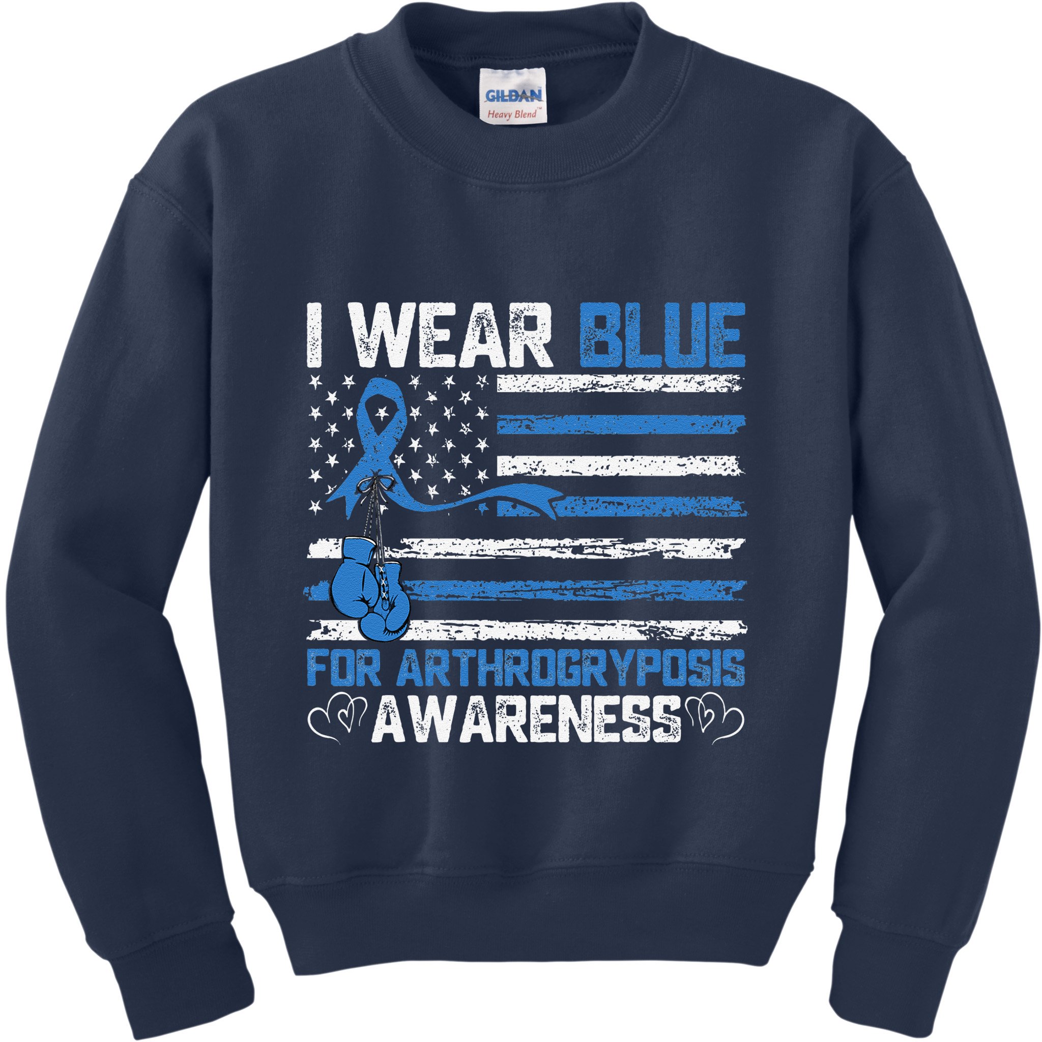 I Wear Blue For Arthrogryposis Awareness Month Kids Sweatshirt