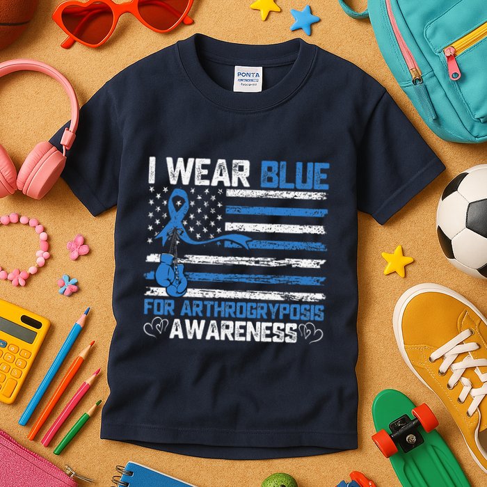 I Wear Blue For Arthrogryposis Awareness Month Kids T-Shirt