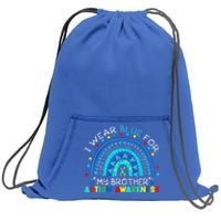 I Wear Blue For My Brother Autism Awareness Rainbow Gift Sweatshirt Cinch Pack Bag