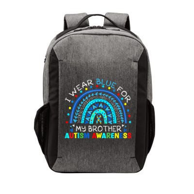 I Wear Blue For My Brother Autism Awareness Rainbow Gift Vector Backpack